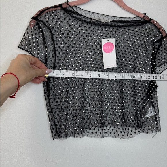 Hot & Delicious Black Sequin Crop Blouse *NWT - Picture 9 of 13